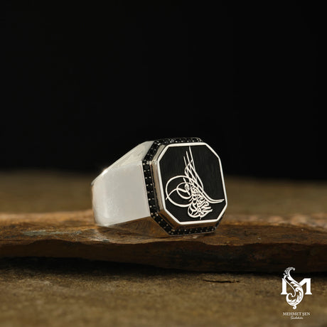 Distinctive Men's Ring - Ottoman Calligraphy Seal Design
