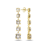 Sparkling Crystal Dangle Earrings - Elegant All-Around Pave Design