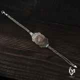 Men's Sterling Silver Bracelet - Engraved Protection Verse Design