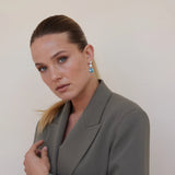 Sterling Silver Swarovski Crystal Drop Earrings - Dazzling Pear Cut
