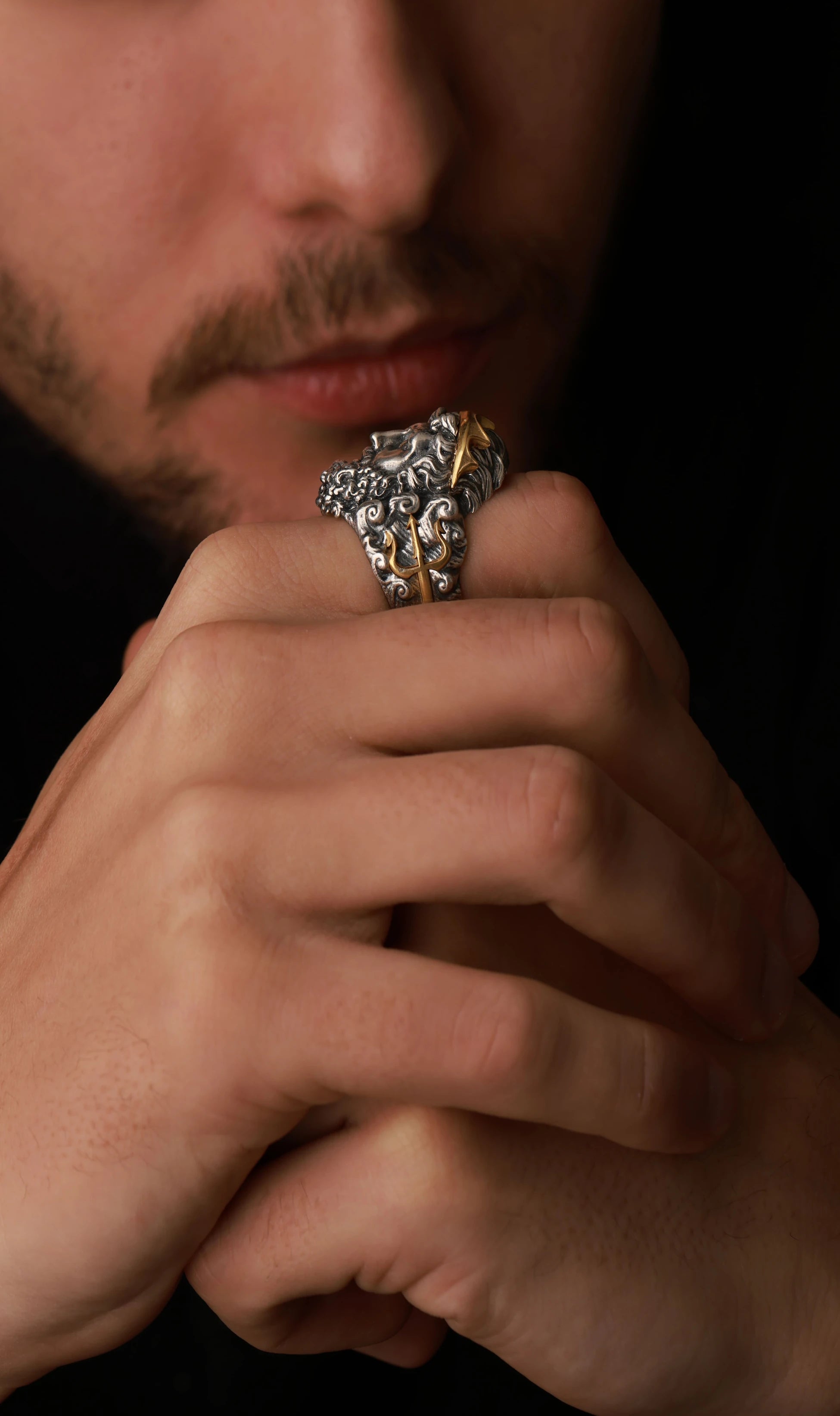 Premium Handcrafted Poseidon Design Ring