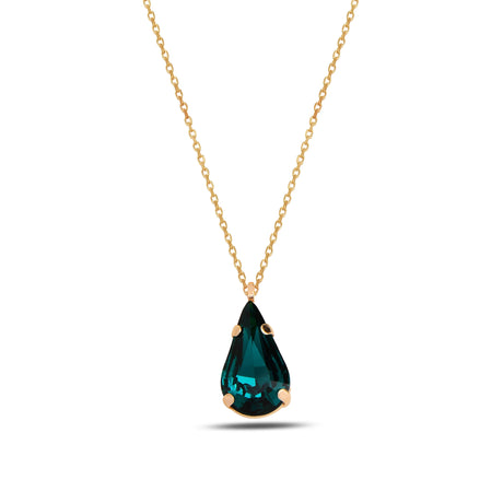 Sterling Silver Drop Necklace - Bezel Set Cushion Cut Swarovski Crystal