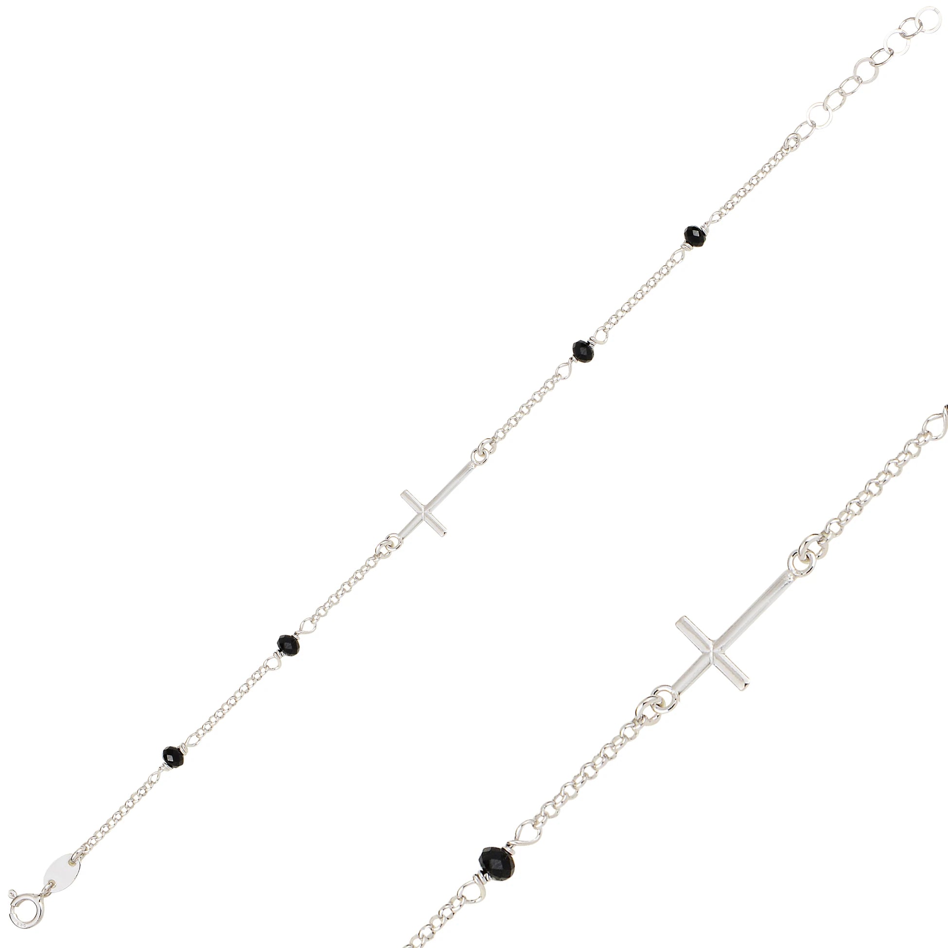 Sterling Silver Bezel Set Swarovski Crystal Bracelet - Minimalist Design