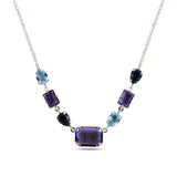 Sterling Silver Emerald Cut Swarovski Crystal Necklace - Modern Statement