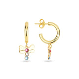 Swarovski Crystal Butterfly Dangle Earrings - Minimalist Sterling Silver
