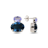 Náušnice ze stříbra 925 s krystaly Swarovski – pozlacené růžovým zlatem, dvojité