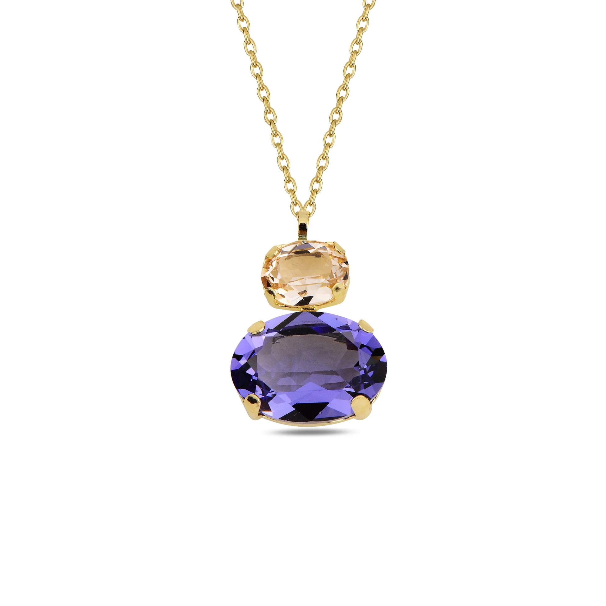 Náhrdelník ze stříbra 925 s růžovým zlatem - krystaly Swarovski s různým broušením