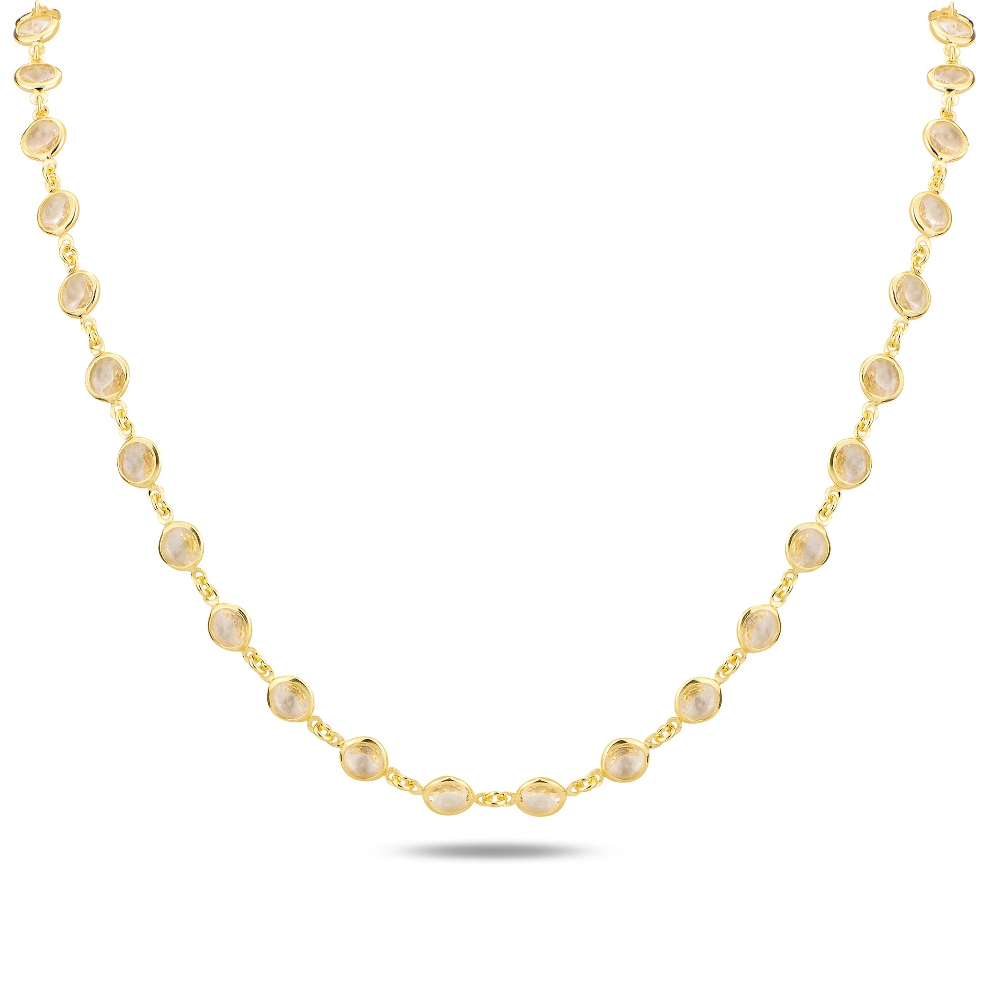 Náhrdelník ze stříbra 925 s růžovým zlatem - Swarovski krystal zasazený v lunetě
