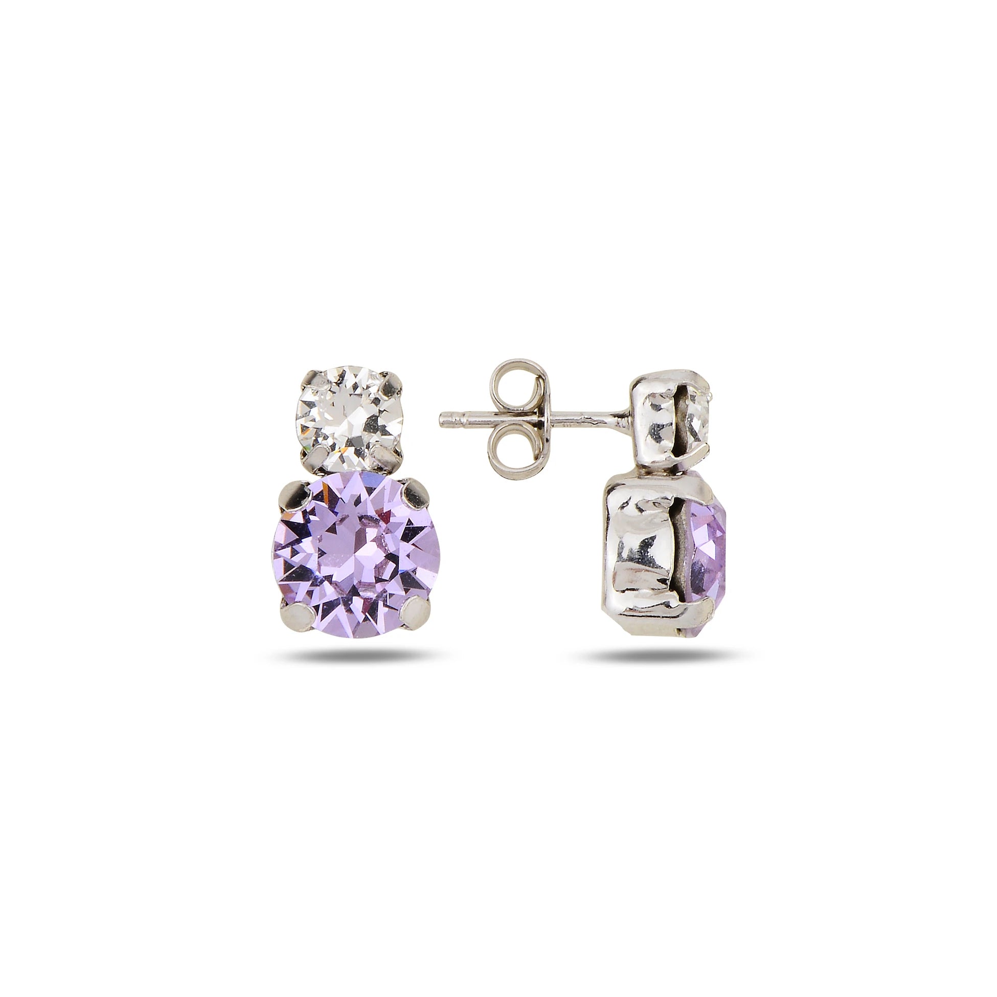 Sterling Silver Swarovski Crystal Earrings - Elegant Minimalist