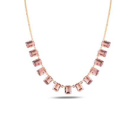 Sparkling Row Necklace - Bold Minimalist Design with Vibrant Hues