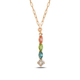 Dynamic Multi-Colored Dangle Necklace - Playful & Chic Statement