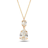 Náhrdelník z rhodiovaného stříbra s kapkovým výbrusem a krystalem Swarovski