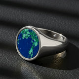 Sterling Silver Azurite Ring - Natural Gemstone Statement Piece