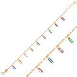 Sterling Silver Dangling Charm Bracelet - Modern Elegance