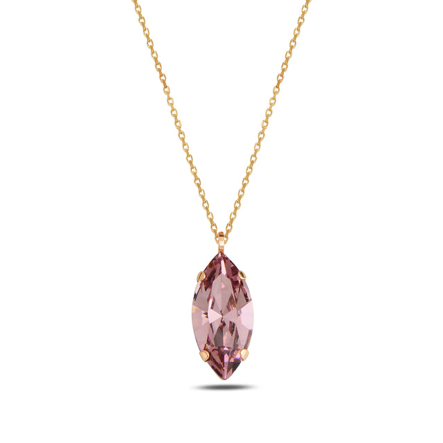 925 Sterling Silver Swarovski Crystal Necklace - Dazzling Marquise & Pear