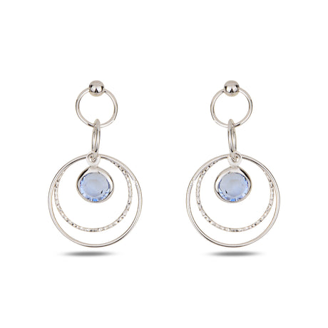 Rose Gold Plated Sterling Silver Double Hoop Earrings - Colorful Vintage