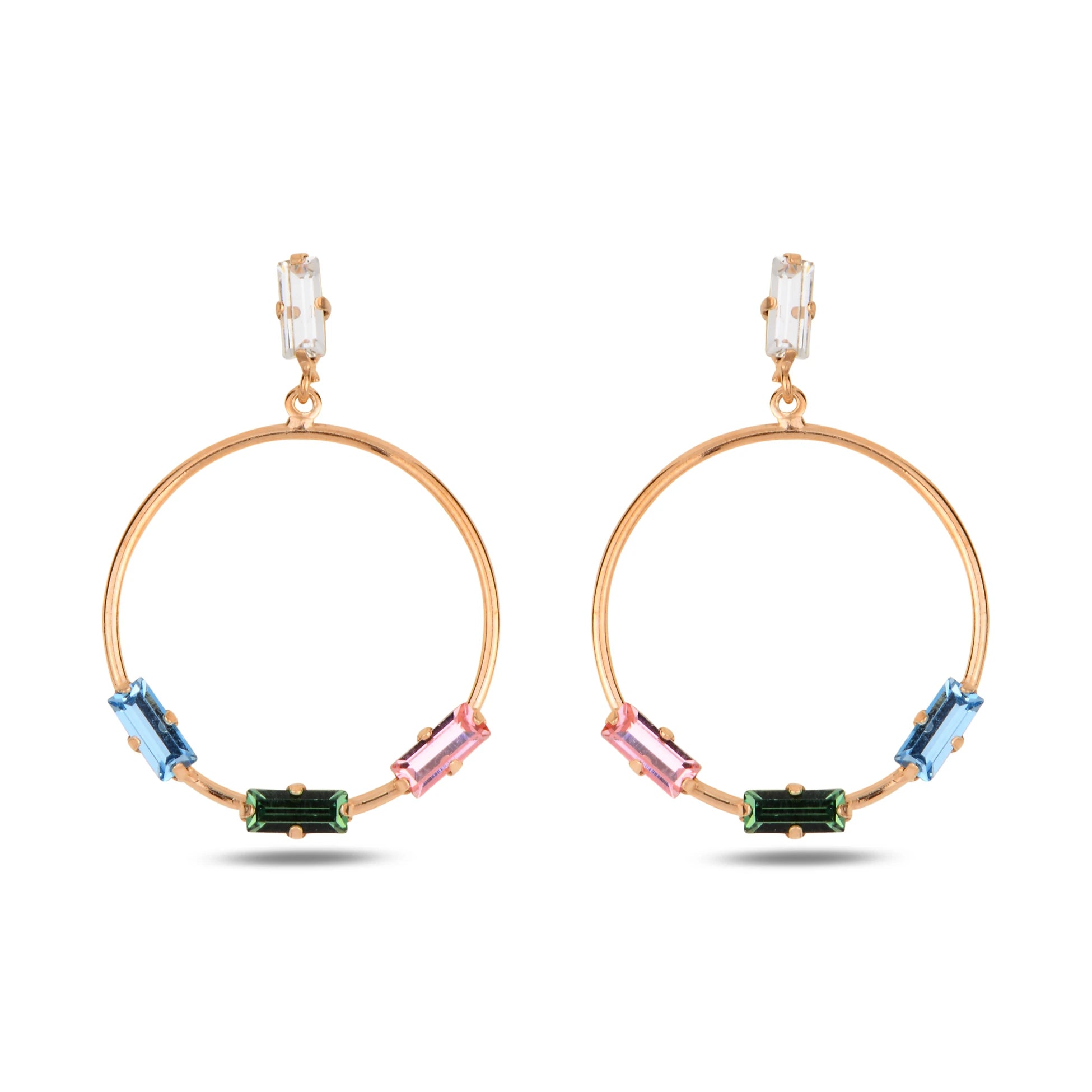 Elegant Trio Earrings - Distinctive Three-Element Design