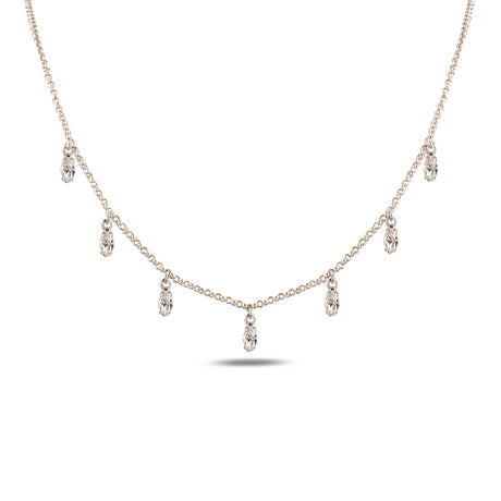 Sterling Silver Marquise Swarovski Crystal Necklace - Neptune Design