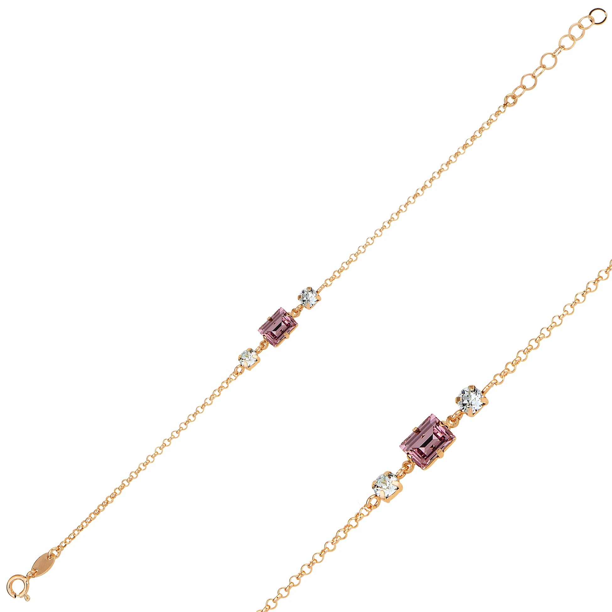 Elegant Three Stone Bracelet - Sparkling Trio Design
