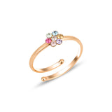 Sterling Silver Swarovski Flower Ring - Minimalist Bezel Set