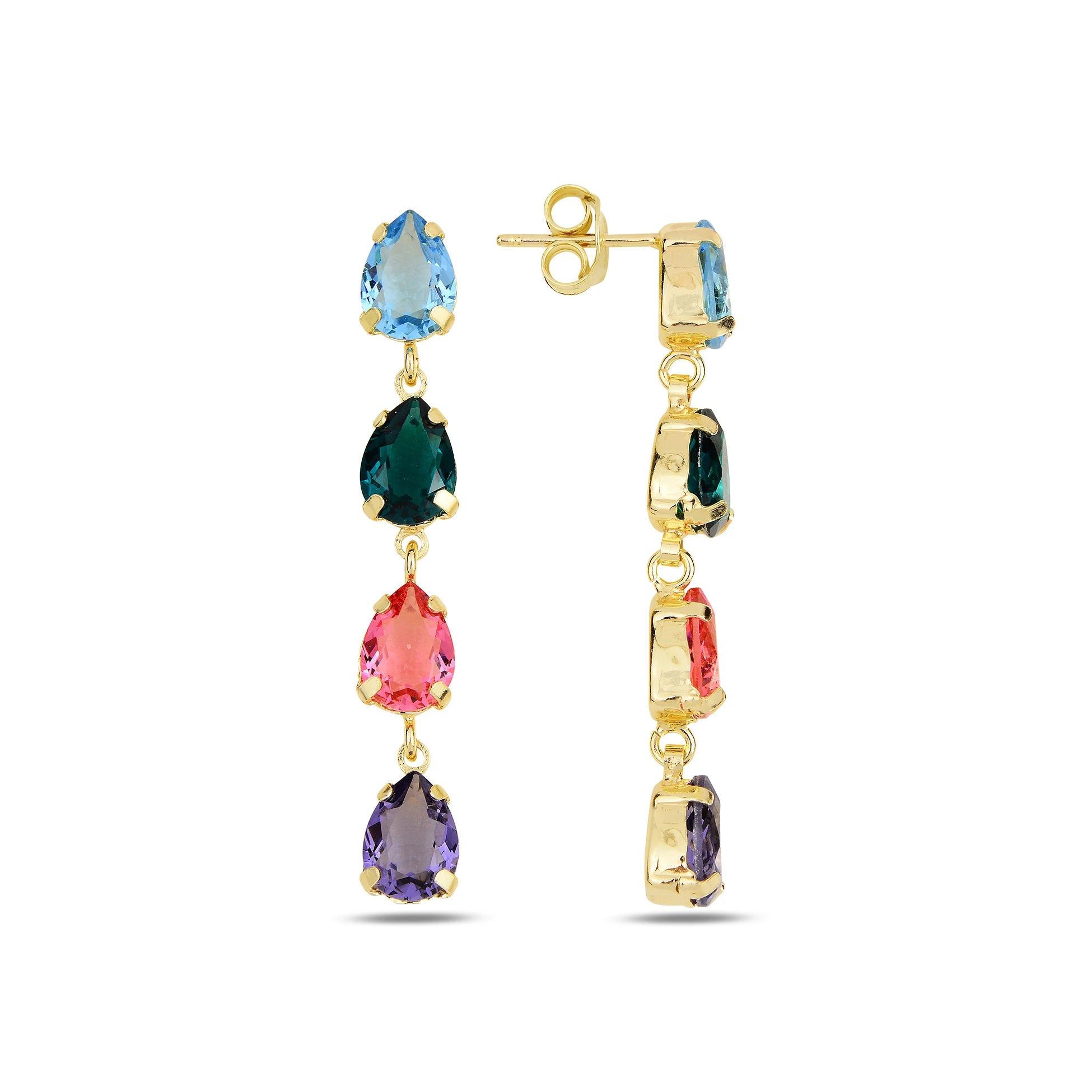 Sparkling Linear Drop Earrings - Elegant Pera-Inspired Design