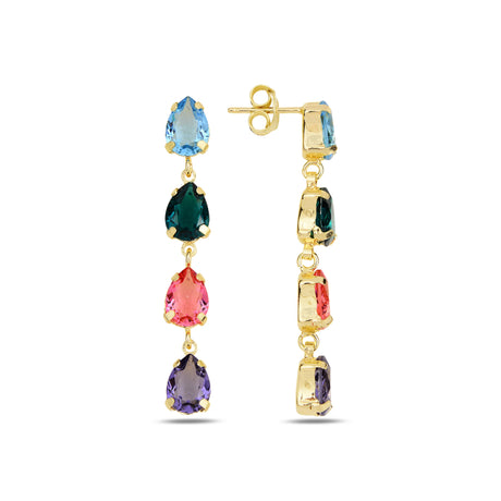 Sparkling Linear Drop Earrings - Elegant Pera-Inspired Design