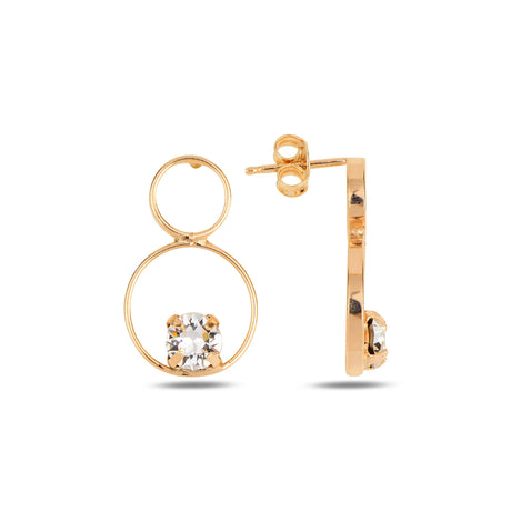 Sparkling Crystal Infinity Hoop Earrings - Modern Elegance