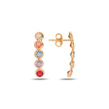 Vibrant Multi-Color Drop Earrings - Playful Summer Charm