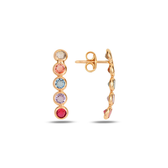 Vibrant Multi-Color Drop Earrings - Playful Summer Charm