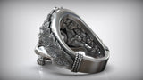 Artisan Laurel Skull Statement Ring
