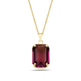 Clear Stone Solitaire Pendant Necklace - Timeless Roman Elegance