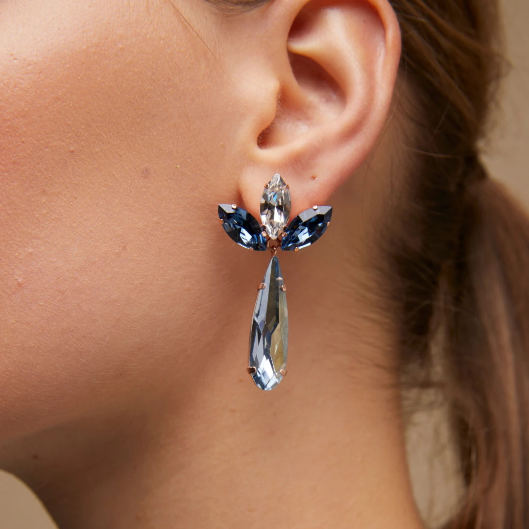 Flora Inspired Dangle Earrings - Uniquely Designed Floral Sparkle