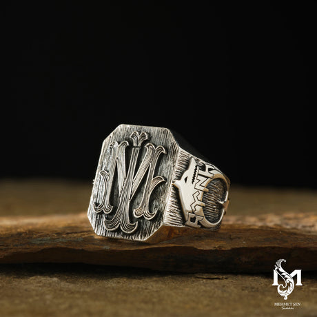 Sterling Silver Men's Ring - Bold Ancient Turkic Design