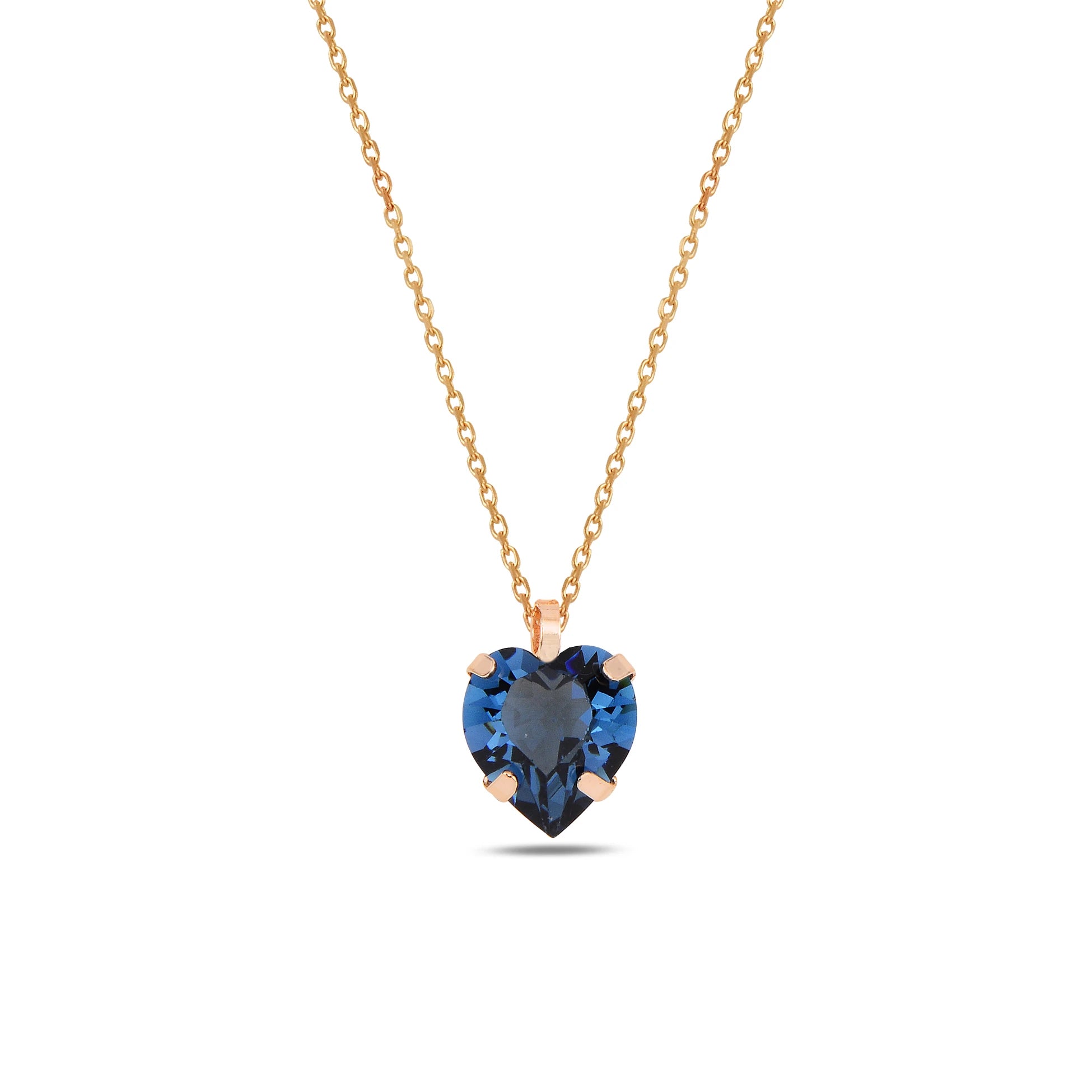 Yellow Gold Plated Sterling Silver Swarovski Crystal Love Necklace