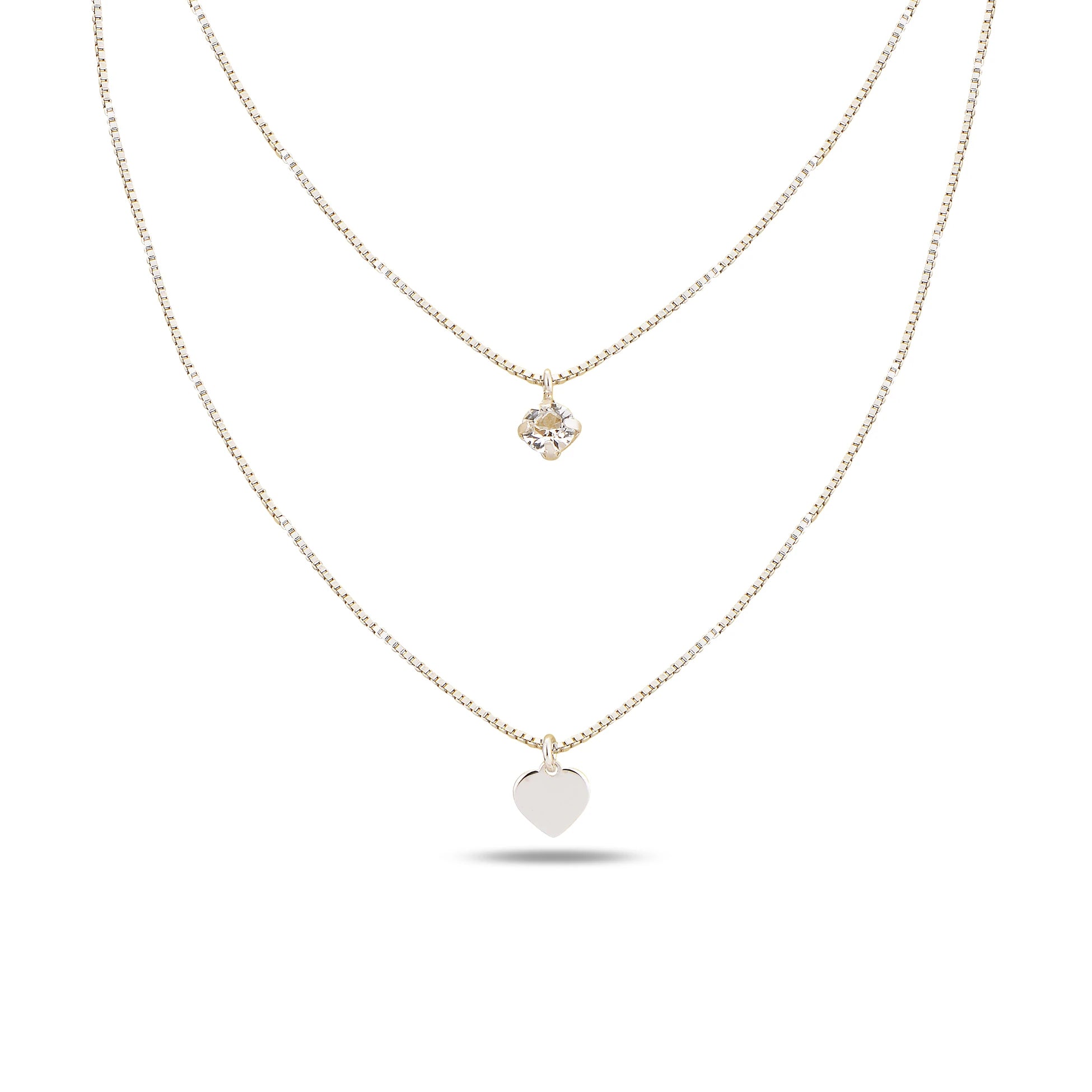 Náhrdelník ze stříbra 925 srdce - minimalistický rámeček se Swarovski