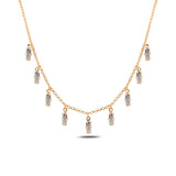 Minimalist Baguette Pendant Necklace - Elegant Dangling Design