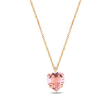 Yellow Gold Plated Sterling Silver Swarovski Crystal Love Necklace