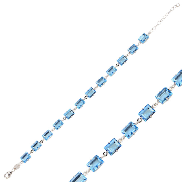 Radiant Stone Eternity Bracelet - Bold Full Circle Design