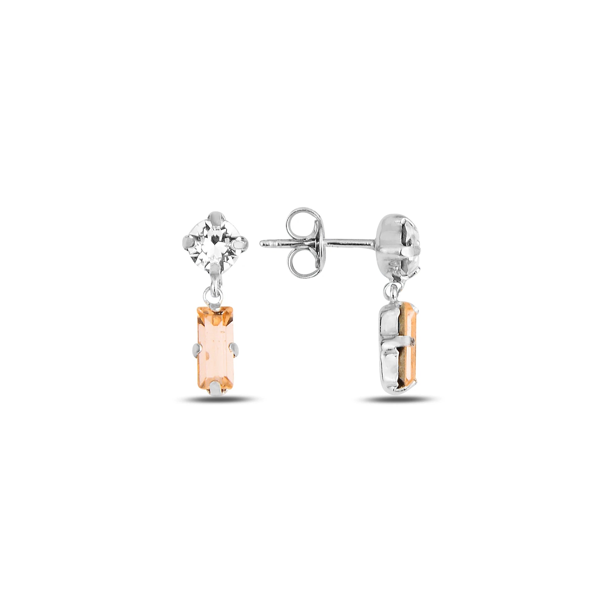 Elegant Baguette Drop Earrings - Modern Statement