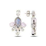 Swarovski Crystal Sterling Silver Drop Earrings - Floral Bloom