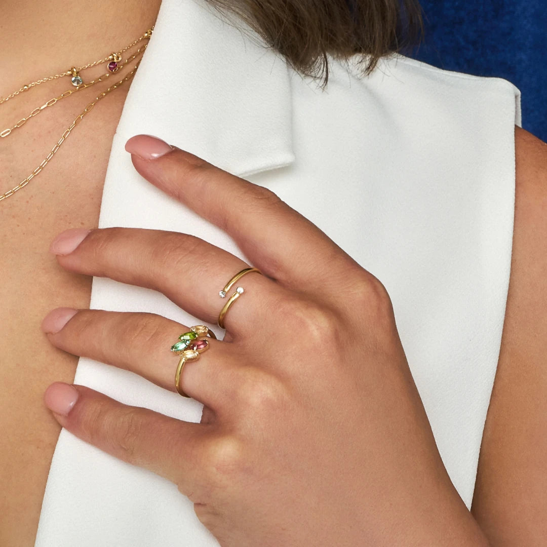 Vesta Polished Open Ring - Minimalist Adjustable Band