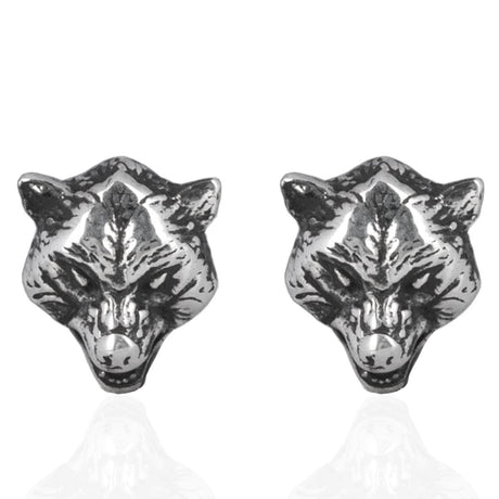 Sterling Silver Wolf Earrings - Fierce Animal Design
