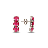 Matte Finish Horizontal Bar Earrings - Modern Design