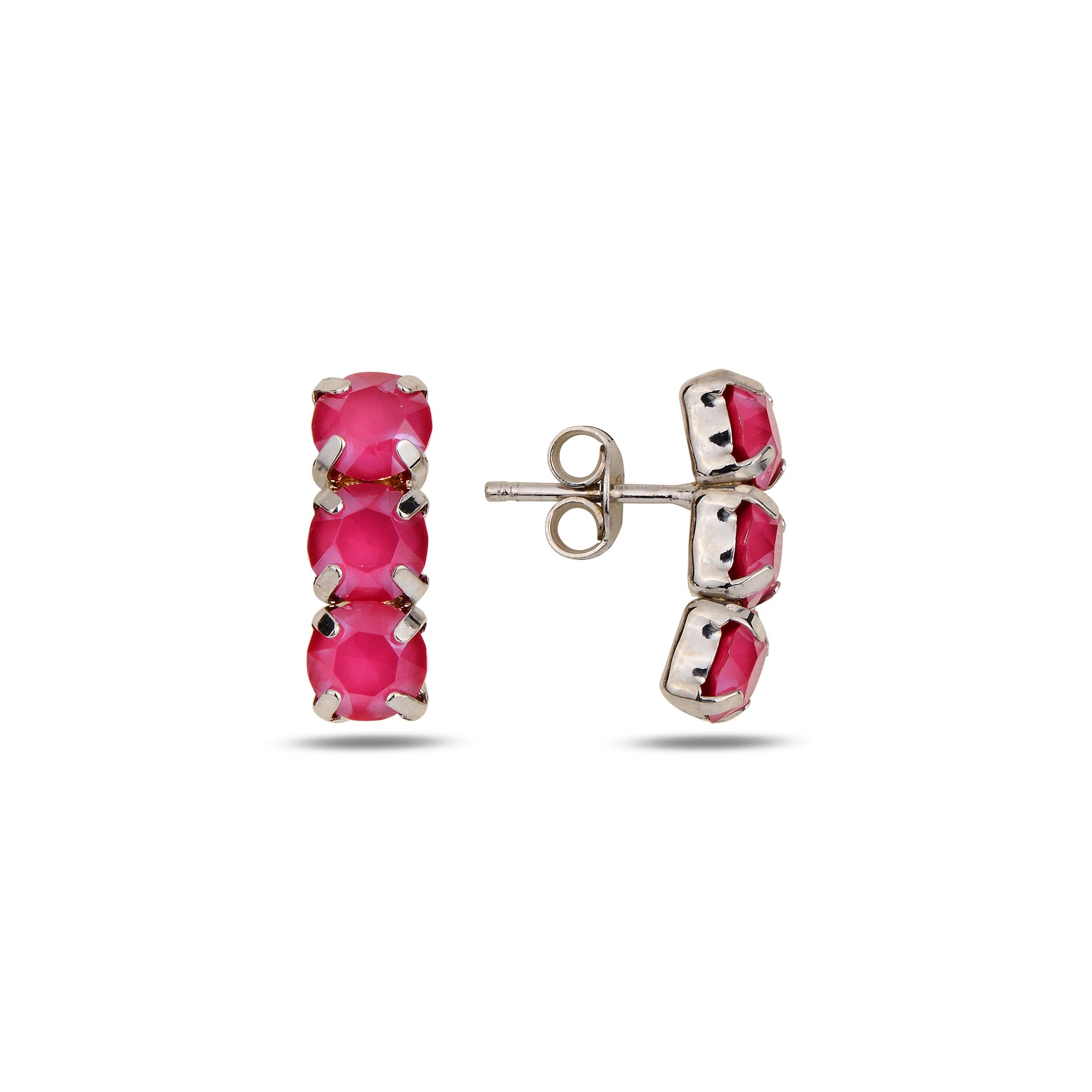 Matte Finish Horizontal Bar Earrings - Modern Design