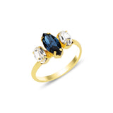 Rounded Elegance Trio Ring - Bold Oval Cut Stackable Design