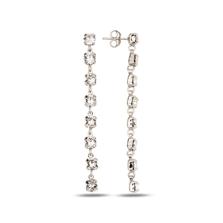 Elegant Polished Metal Dangle Earrings - Modern Long Design