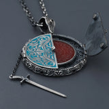 Sterling Silver Men's Necklace - Sheathed Sword Pendant