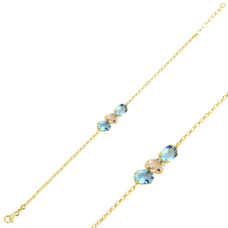 Bold Trio Oval Link Bracelet - Modern Elegance