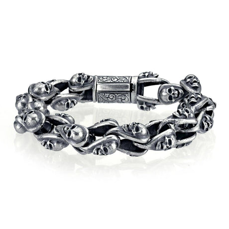 Sterling Silver Skull Bracelet - Bold Statement