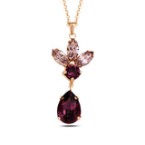 Collana Corona Flora placcata in oro rosa in argento sterling con cristalli marquise